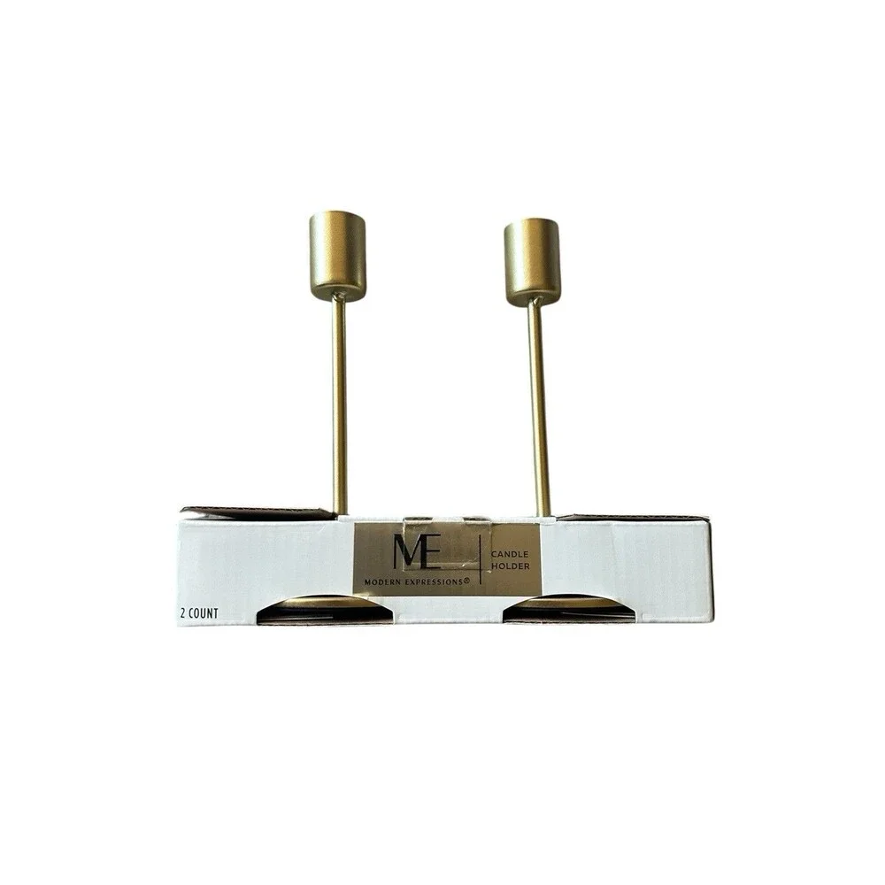 NEW Bundle Modern Expressions Gold Tone Candle Holders Candlesticks 4 Total